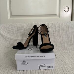 Steve Madden Carrson Black Suede Heels